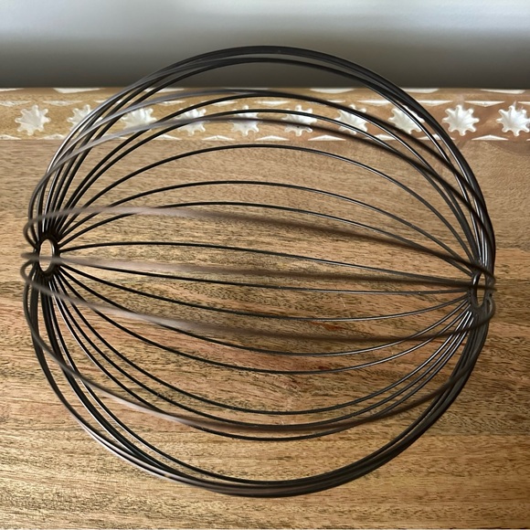 Set of 3 Decorative Metal and Wood Brown Spheres Ball Home Decor - Picture 3 of 5